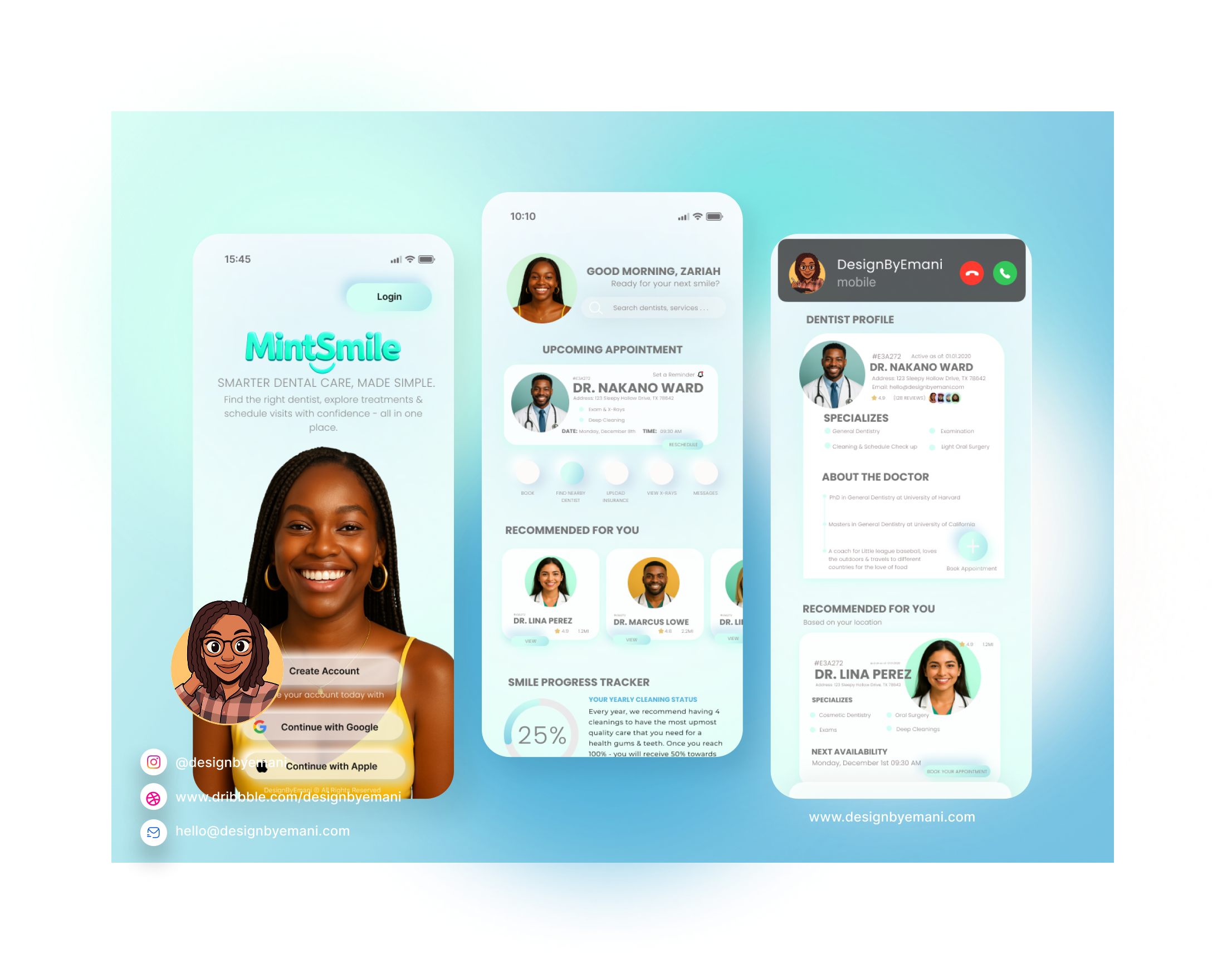 🦷✨ MintSmile — Modern Dental Care Mobile App (UI/UX Case Study) apps branding design figma graphic design mobile ui ui design