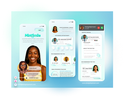 🦷✨ MintSmile — Modern Dental Care Mobile App (UI/UX Case Study) apps branding design figma graphic design mobile ui ui design