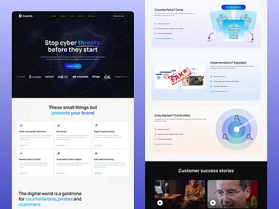 Brand protection landing page Design ai branding graphic design illustration landing page design product design saas ui uiux ux web design