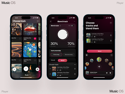 Choose Track ai dashboard data design homepage interface ios iphone mobile music os