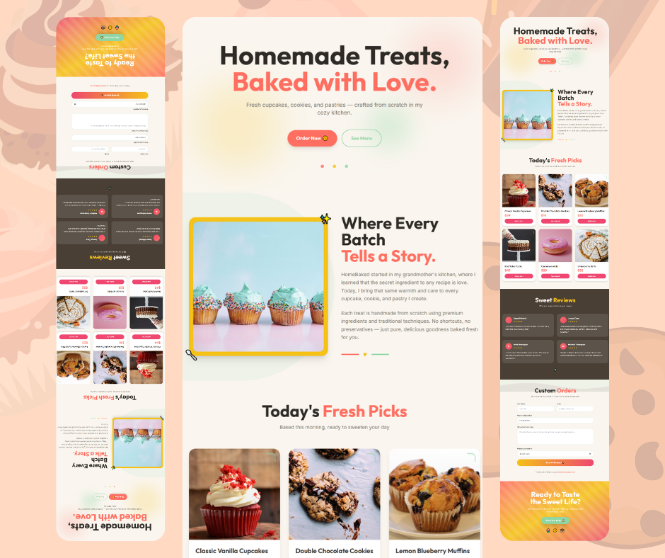 Artisan Dessert Landing Page bakery landing page small business landing page ui uiux uiux designe uiux designer ux