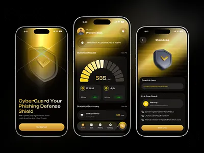 Cybersecurity Mobile App app app design cyber cybersecurity cybersecurity app cybersecurity mobile app data security data visualization information security mobile app network security protected risk management safe browsing security security app ui smart security system monitoring technology ui design