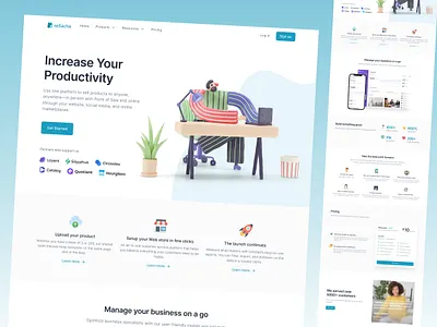 🚀 Sellacha – Modern, Clean & Conversion-Driven Landing Page b2b builder design hero section illustration landing page marketplace qala responsive sell store ui ux website
