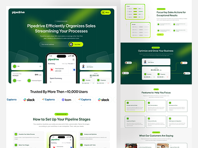Pipedrive - CRM Sales Management SaaS Landing Page business website crm crm landing page crm website interface design landing page saas saas website sales management ui ui design ux design web design
