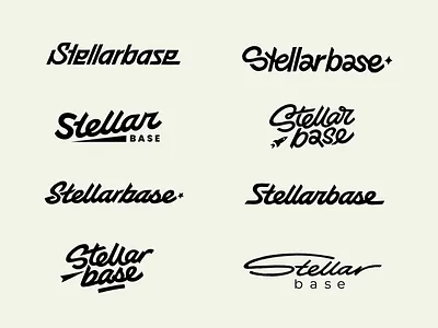 Stellarbase: tech logotype exploration calligraphy cosmo custom flow future graphicdesign handlettering iconic identity lettering logo modern original playful process script tech type typography wordmark