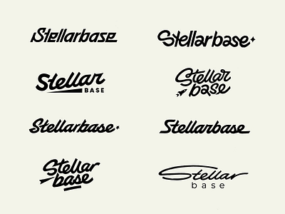 Stellarbase: tech logotype exploration calligraphy cosmo custom flow future graphicdesign handlettering iconic identity lettering logo modern original playful process script tech type typography wordmark