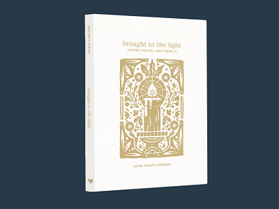 Brought to the Light Book Cover advent advent book advent candle bible book cover candle christian publishing christmas christmas book holly jesus kidmin kids ministry kidsmin ornate woodcut
