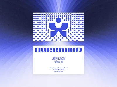 Overmind Business Cards ai blue brand pattern branding business cards custom type futuristic identity layout logo pattern print design scifi stationary tech visual identity