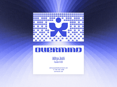 Overmind Business Cards ai blue brand pattern branding business cards custom type futuristic identity layout logo pattern print design scifi stationary tech visual identity