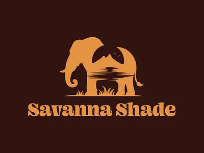 Savanna Shade - The Sanctuary of Authentic Adventure - Logo africa brand identity brand logo business logo company logo ecotourism elephant landscape logo logo design logomark logotype premium safari savanna tourism visual identity wilderness