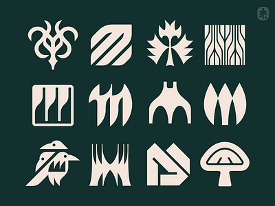 Letter M compendium alphabet balrog corvid crow experimental typography flower icon letter m logo logotype lord of the rings lotr manta ray monogram mushroom sigil symbol type typography wheat