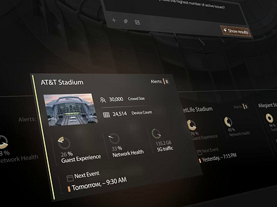 AI-Assisted Real-Time Network Monitoring ai assistant ai dashboard ai driven incident response data visualization interaction design live dashboard live event operations motion interface network monitoring network stress detection predictive analytics real time insights real time stadium insights real time ui smart interface stadium network monitoring stadium technology system monitoring ux ui design