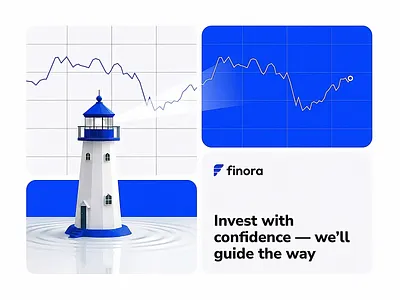 Brand platform. Finora investments. Web banner blue branding banner brand platform branding chart finance commercial banner finance banner fintech banner fintech brand platform fintech branding google ads banner inapp banner investment ads investment platform key visual lighthouse perfomance banner ui web banner web fintech banner web illustration