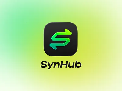 SynHub Logo app app icon athlete brand branding design inspiration fitness app graphic design green healthtech icon ios liquid glass logo logo design logo mark mobile app performance analytics sports app sportstech