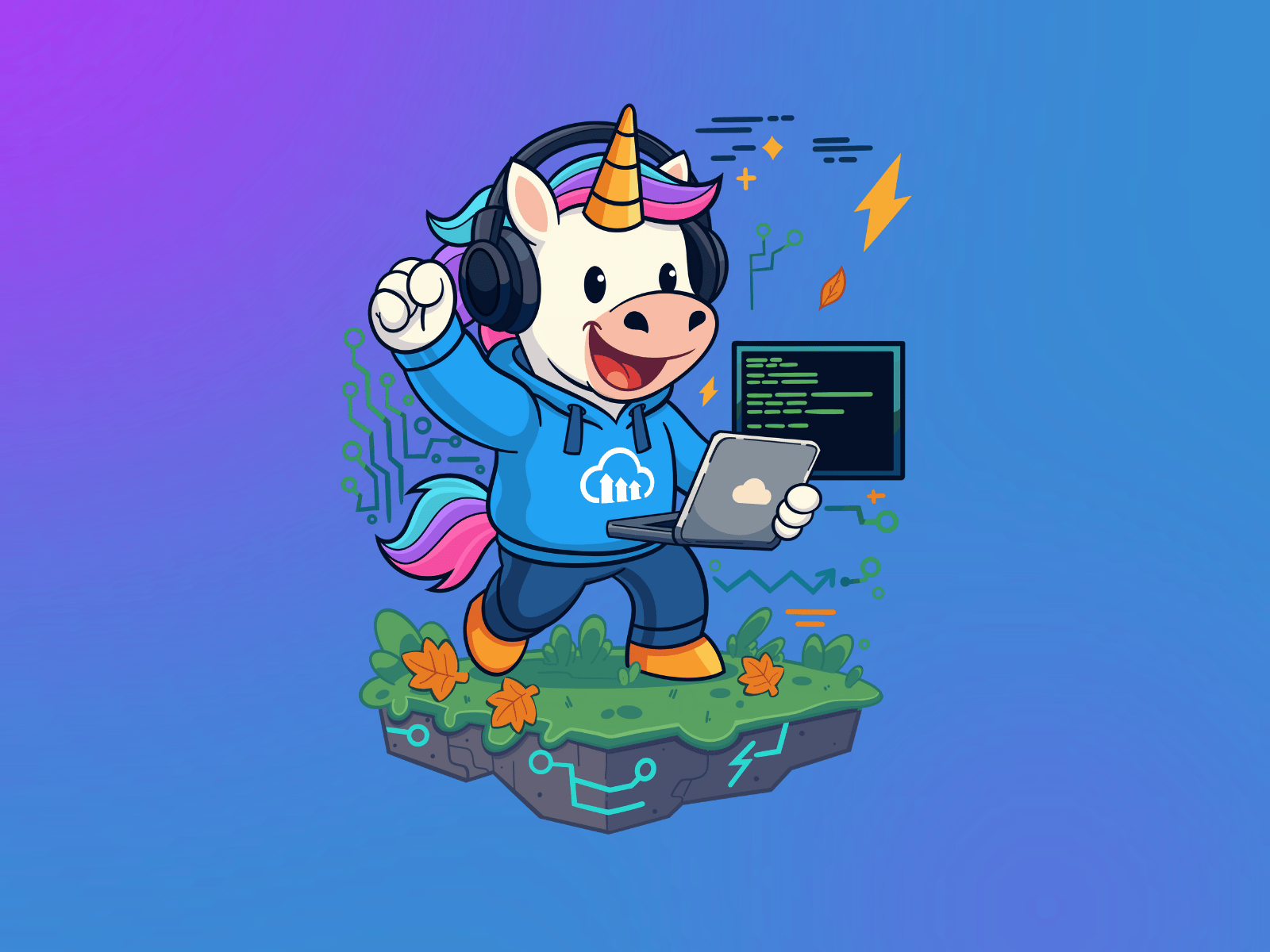 The Cloudicorn adobe fresco characterdesgin digital art illustration mascot procreate