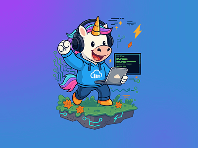 The Cloudicorn adobe fresco characterdesgin digital art illustration mascot procreate