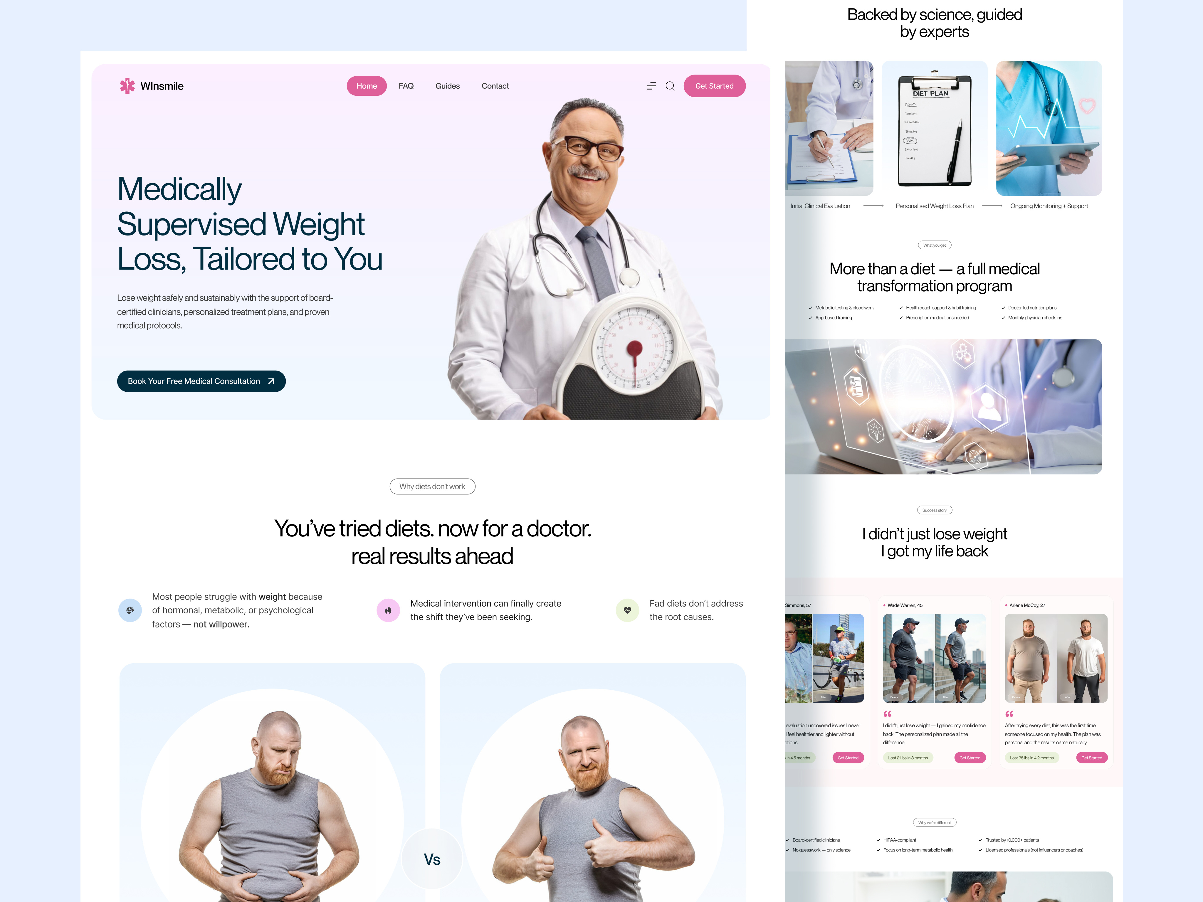 Weight Loss Website Design UI clinic website doctor fitness healthcare medical website modern overweight telehealth ui design website weight weight loss weight loss feature weight loss landing page weight loss ui weight loss ui design weight loss uiux weight loss web design weight loss website weightloss