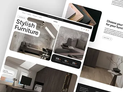 Cairis - Furniture Website Landing Page aesthetic architecture clean ecommerce furniture home decor homepage interface interior design landing page layout minimalist modern online store shopping ui design ux design web design website wood