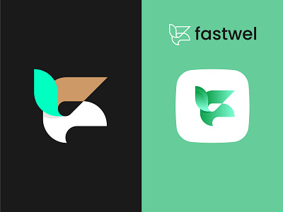 Modern Minimalist F Lettermark with Bird & Leaf | Wellness Logo app logo bird logo bold design brandidentity branding creative logo f lettermark f logo health and wellness brand logo leaf logo logo logodesign logotype minimalist logo modern logo skincare brand logo startup logo wellness and lifestyle brand wellness brand wellness logo