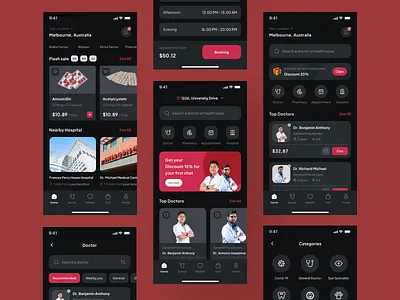 Mediline - Medical & Healthcare App UI Kit appointment branding dark mode design doctor drug graphic design hospital medical medicine mobile nurse online shop pharmacy ui ui kit ui8 uidesign uikit ux