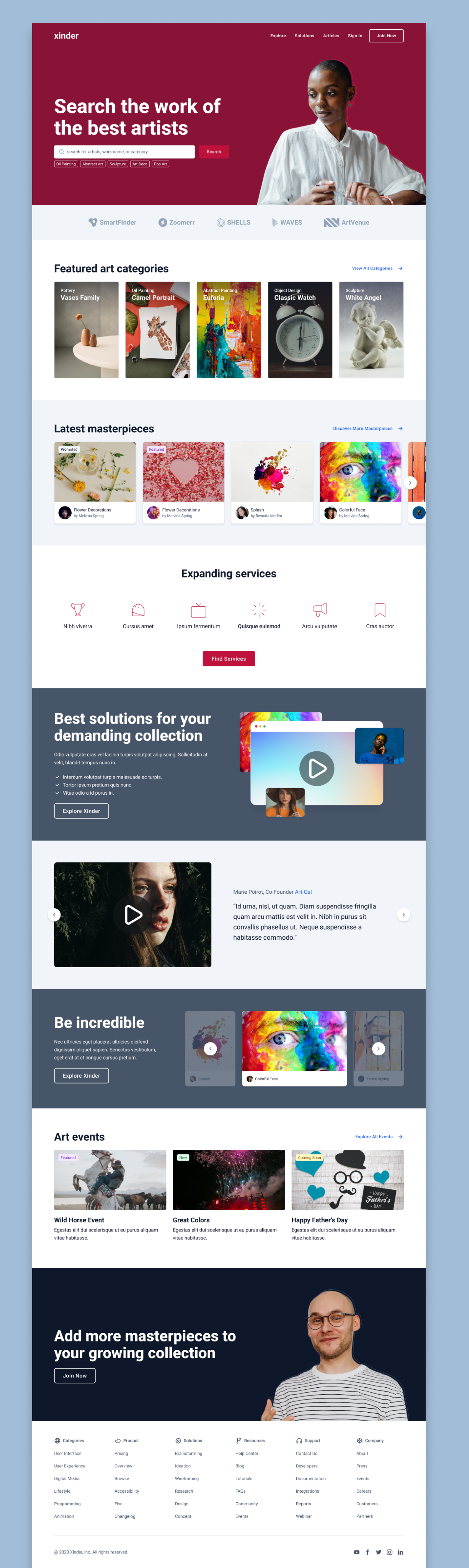 A Curated Gallery of Creativity appdesign figma framer landingpagedesign productdesign uiuxdesign webappdesign websitedesign