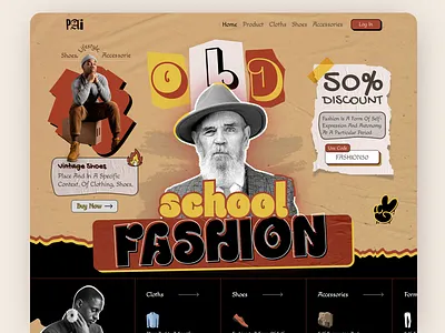 Vintage Fashion Brand Design branding cloting creative hero creative website dashboard ecommerce fashion fashion house hero section landing page mobile app style website
