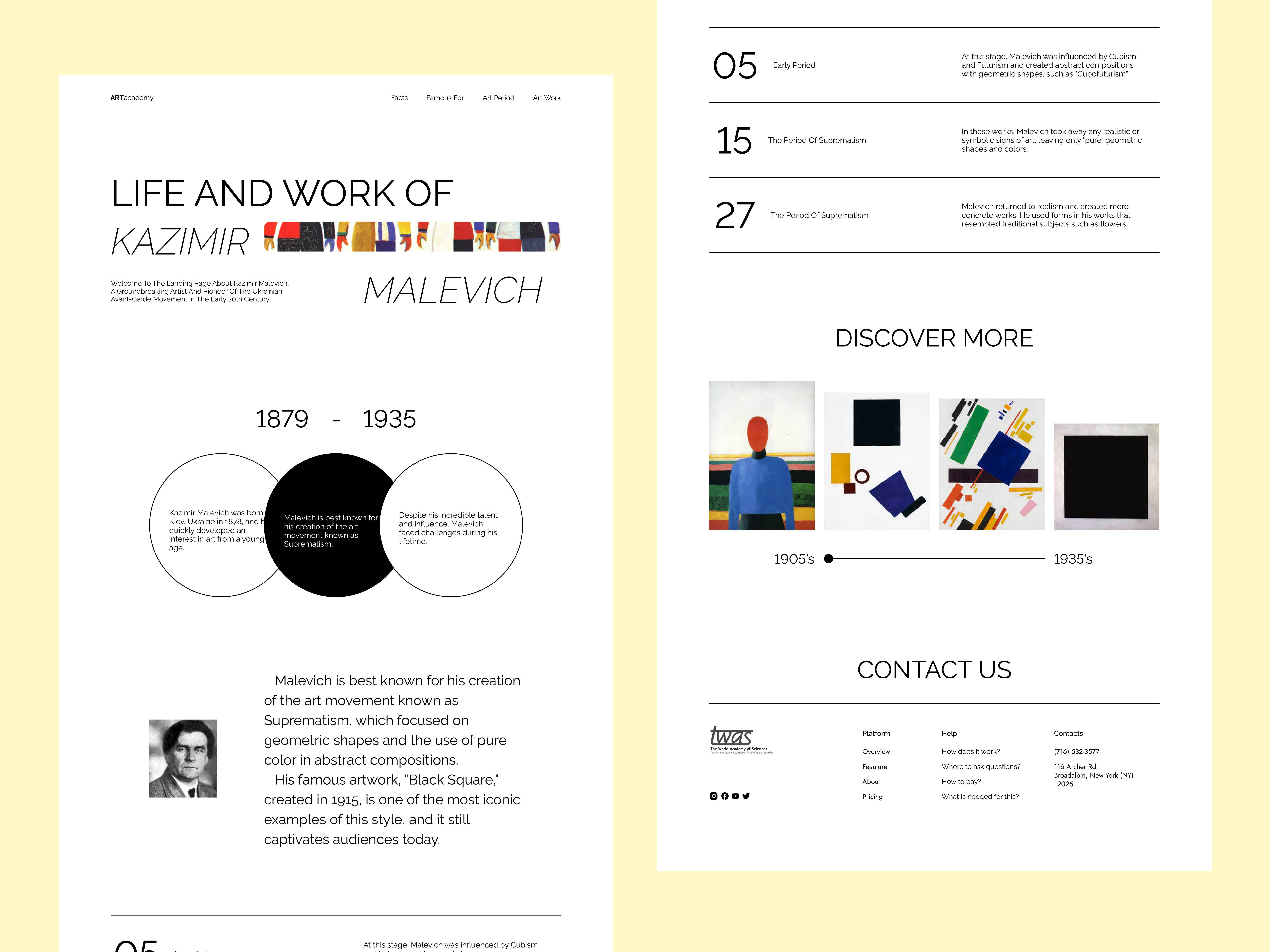 Artist Biography Landing Page figma ui uxui design webdesign