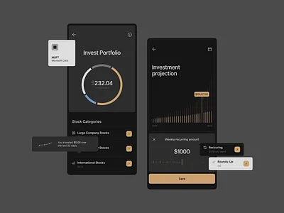 Oakly app android app app application chart chart design design finance fintech fintech app fintech application investment ui ios ios app mobile stock app stocks stocks app ui ux