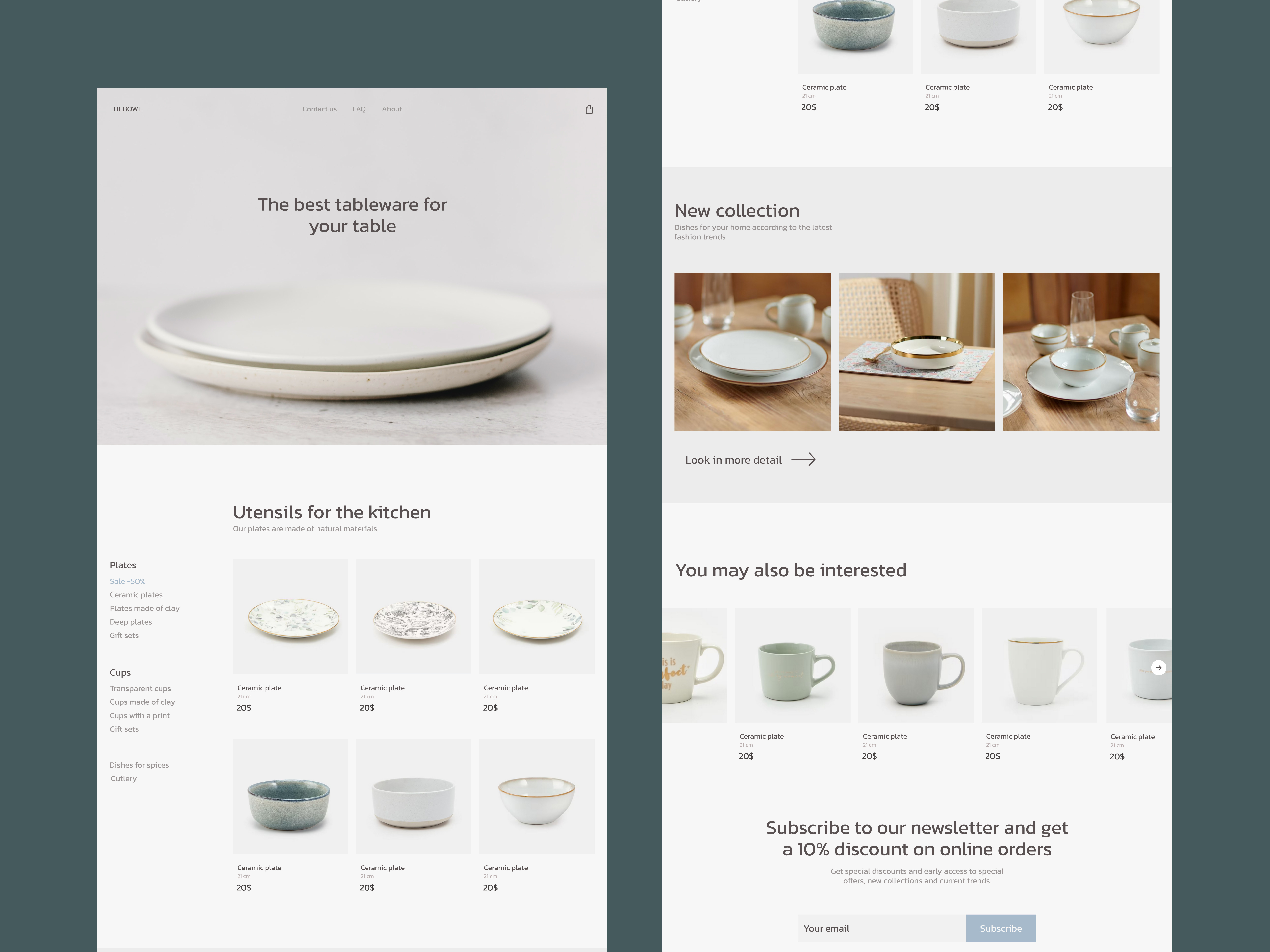 Tableware E-commerce Page figma ui uxui design webdesign website