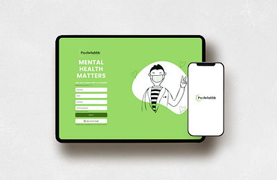 Mental Health App, Sign Up/Landing Page branding design landingpage mental health mobile ui web