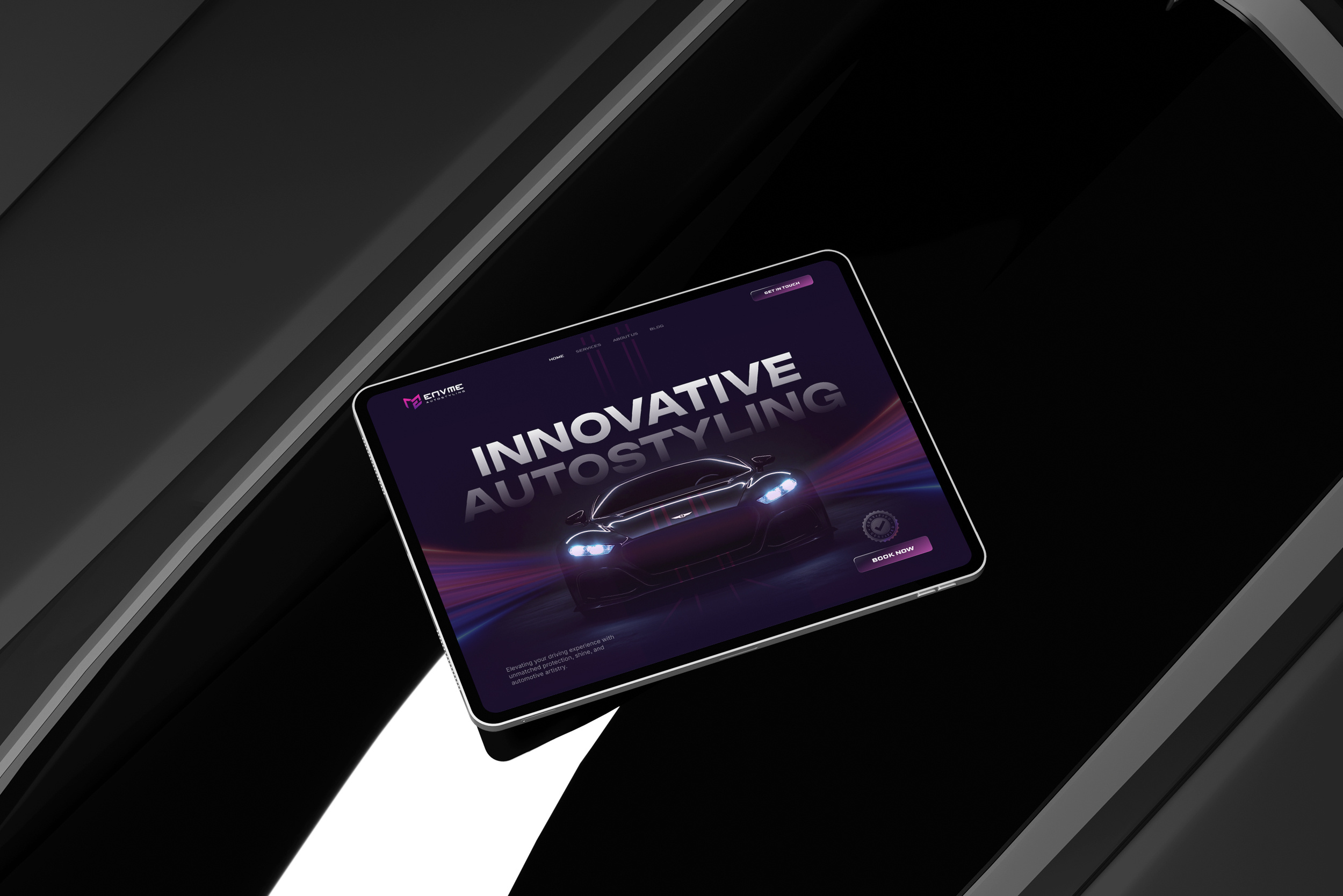 Automobile Styling Services Website Design in Webflow automobile autostyling bike branding car creative dark design framer iconic innovative landing page neon services vehicle web design weblfow