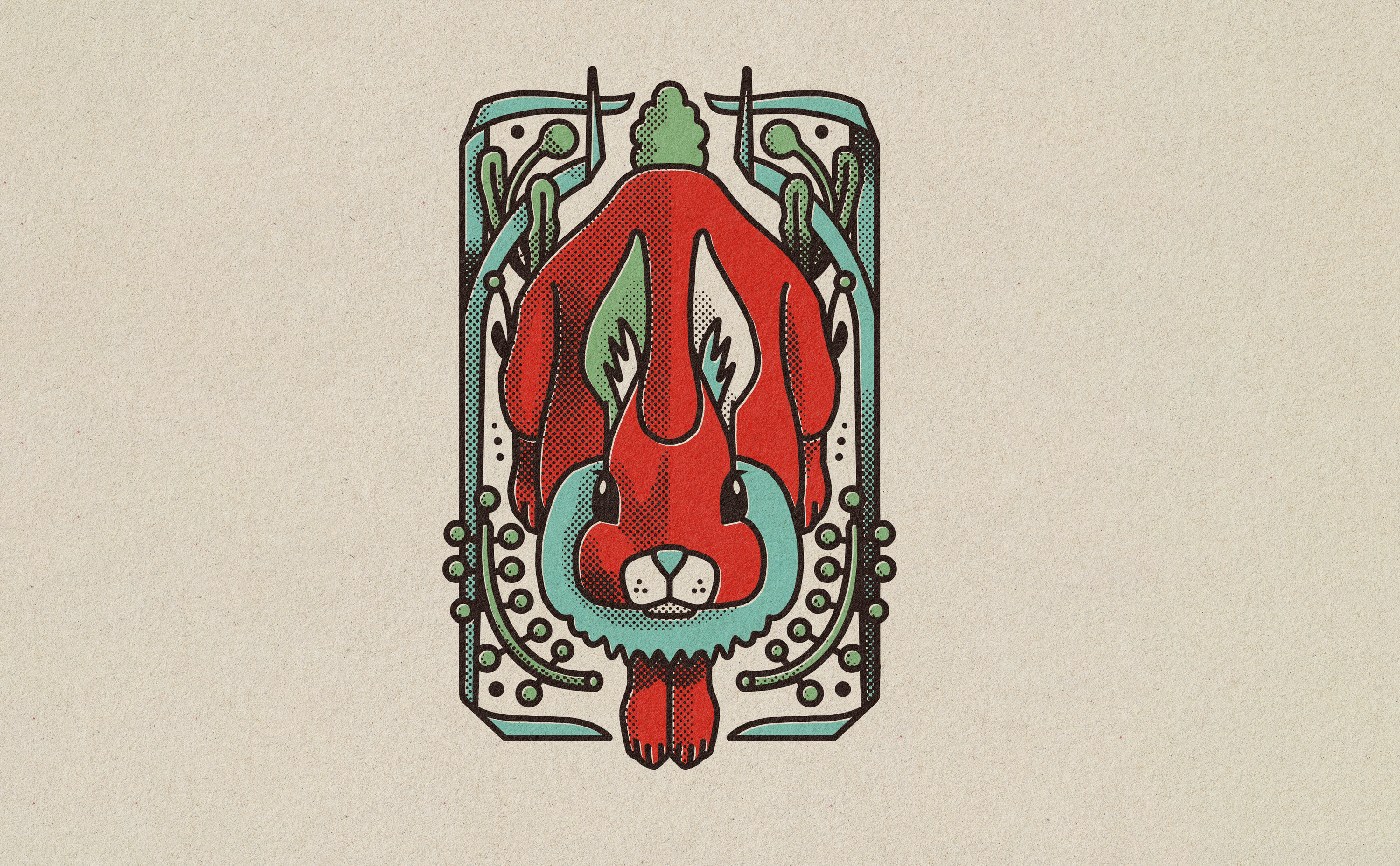 Mesh Series #1: Underwater Rabbit brand illustration bunny drawing editorial illustration illustration procreate rabbit seaweed symmetry