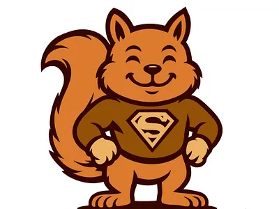 Super Squirrel cute illustration logo mascot squirrel vector