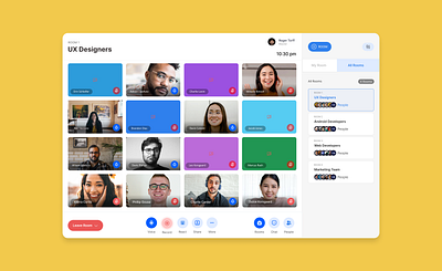 Rooms (Video Calling App) branding design figma product design ui ux video video calling video calling app