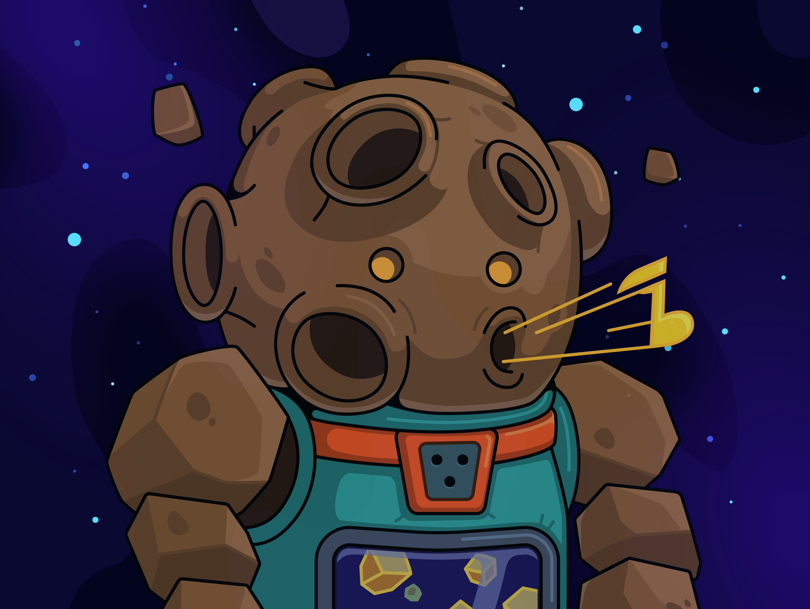 Cosmic Jam: Character design #4 adobe illustration art asteroid cartoon character character design colorful concept art cute digital illustration game art illustration mascot music nft notes scifi space vector vibrant