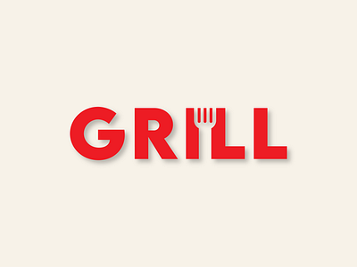 GRILL LOGO creative food fork grill logo logodesign modern restaurant