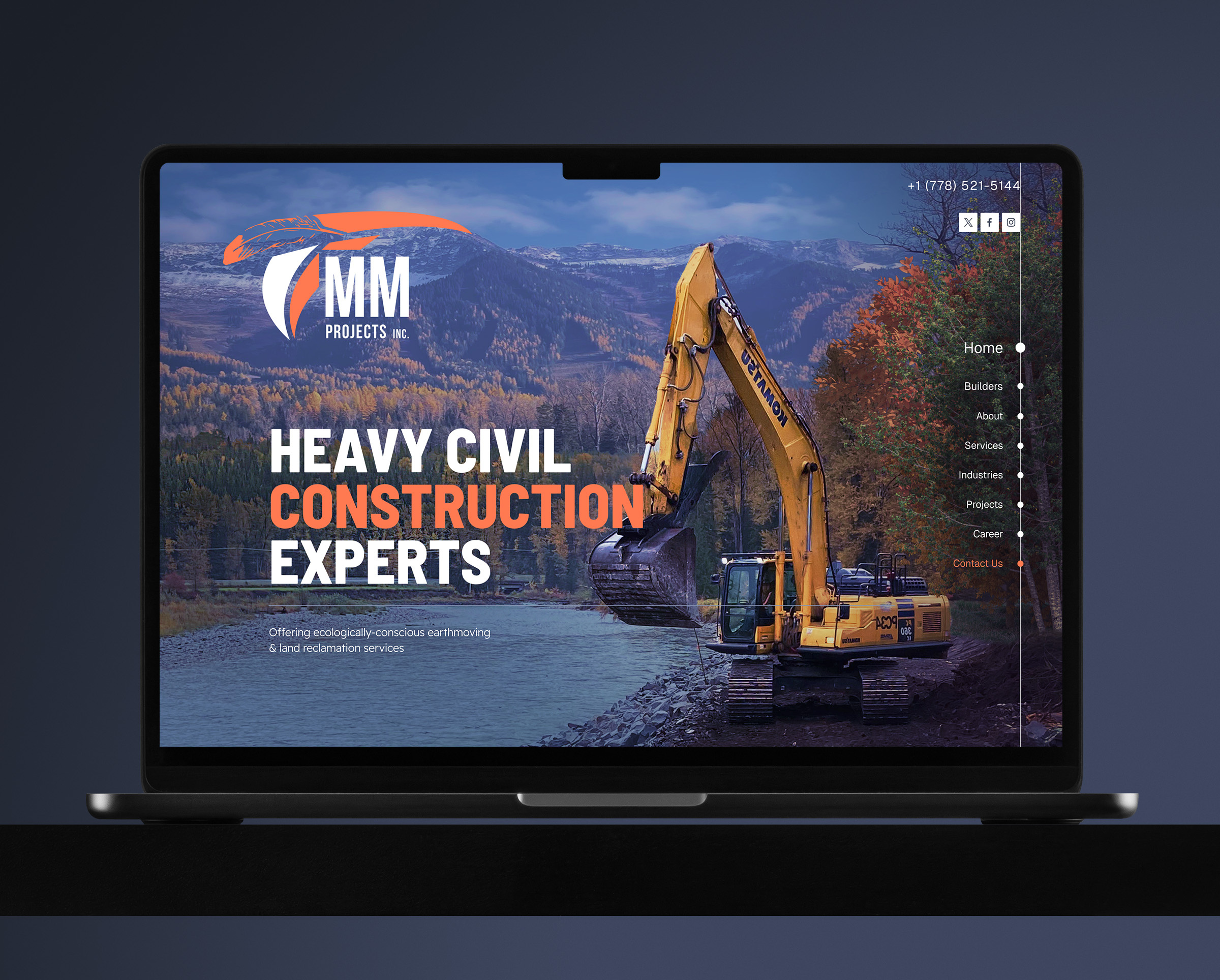 Earthworks & Infrastructure Website Concept building civil construction contracting company earthworks infrastructure mining trucking website