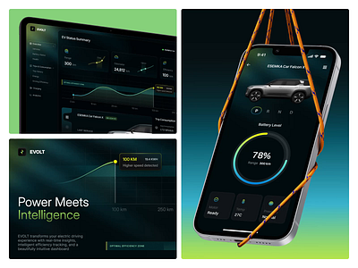 EVOLT - EV Dashboard Interface automotive data data visual electric car futuristic hidaytama tesla