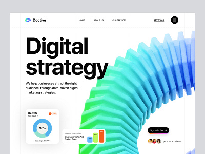 Doctive - Digital Marketing Agency agency branding business company creative digital elementor framer landing marketing page saas startup ui webflow website wordpress