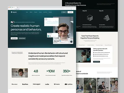 Neximi — AI Persona Modeling Platform Website Design ai business chatbot clean lead outsourcing persona platform product saas sales sales assitant sales manager startup tech support ui ui ux voice assistant webdesign website