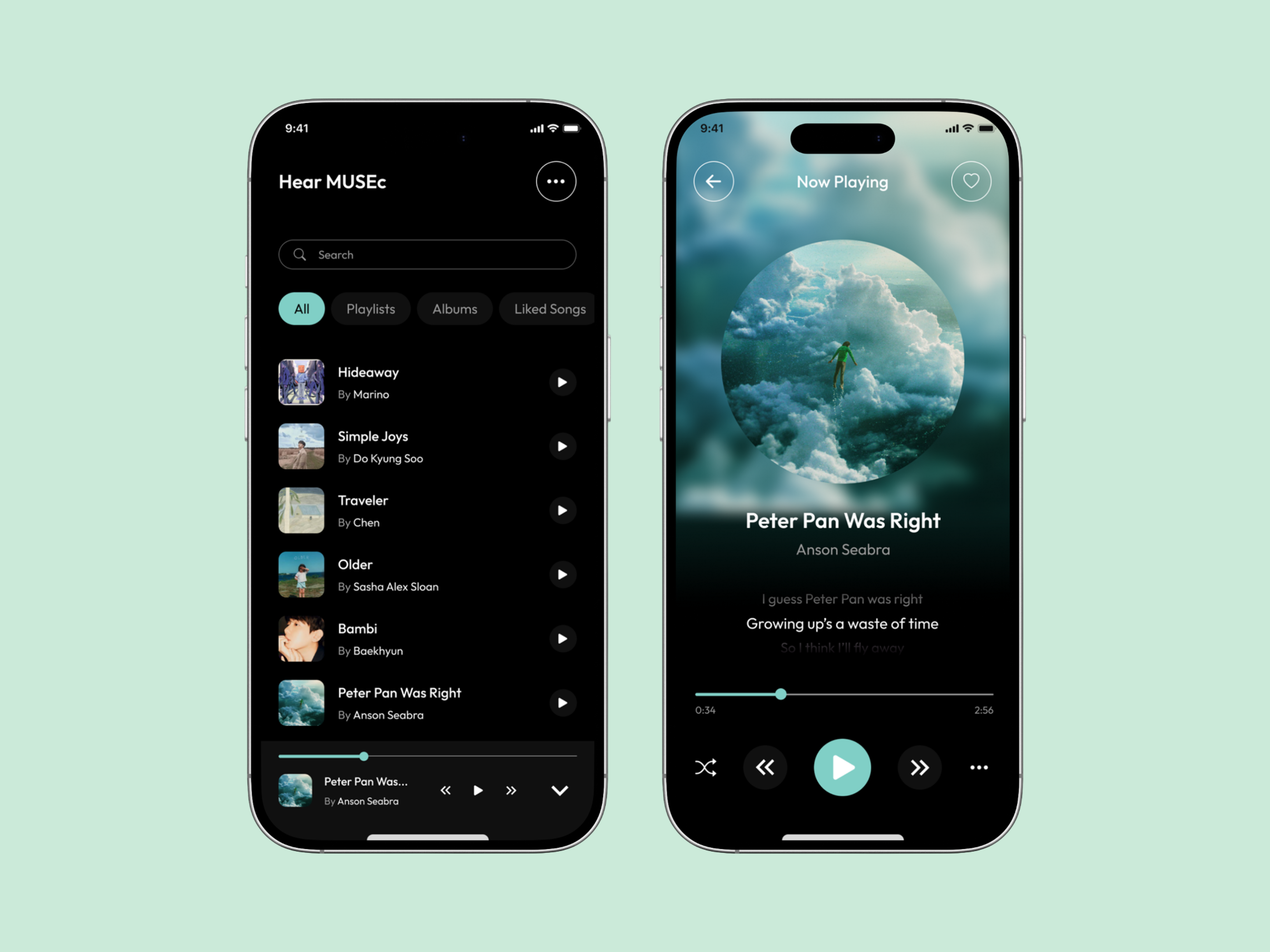Music Player App | Dark Mode Mobile Screen dark mode dark mode screen design concept figma interface design ios mobile app mobile ui music music app music player onborading player player screen product design songs spotify ui ui ux design ux design