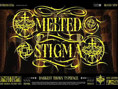 Melted Stigma Typeface blackletter design font fonts illustration letteing typeface