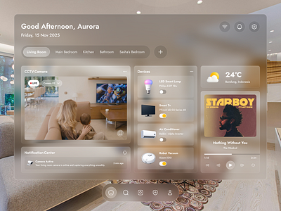 AI Home Monitoring Dashboard ai ai home animation app branding cctv clean dashboard design graphic design hub illustration monitoring motion graphics simple smart home ui ux website