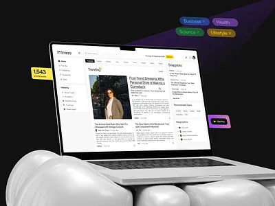 Snappy - Home Page article blog page clean homepage landingpage news news landing page news page news trend news website ui uiux web webdesign website website design
