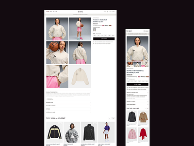 Ecommerce Product Page UI for Fashion Brand apparel ux branding clean design ecommerce fashion ui fashion website design minimal ui mobile responsive modern ui online store product details product interface product page responsive design retail website shopping experience ui design uiux web design