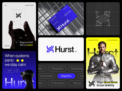 Logo & Brand Identity Design for a IT managed service provider brand book brand guidelines brand identity design brand style guide branding creative logo design direction flow full branding kit it service letter h logo logotype modern logo saas tech logo technology technology solutions visual identty