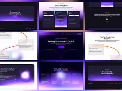 Vision+ Website Design: Homepage agency clen design drak ui gradient home page landingpage light effect modren saas ui web webdesign website webtemplate