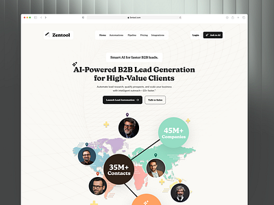 AI B2B SaaS Lead Generation Website Design interface product service startup ui ux web