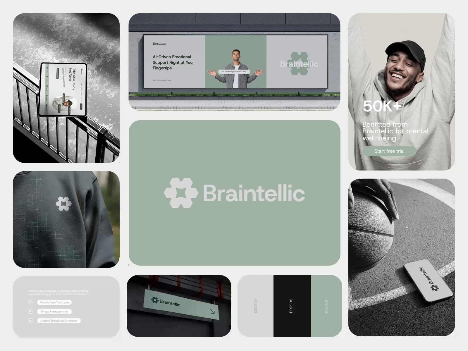 Example of Mindfulness, Brain , AI Logo, Mental Health Wellbeing Logo