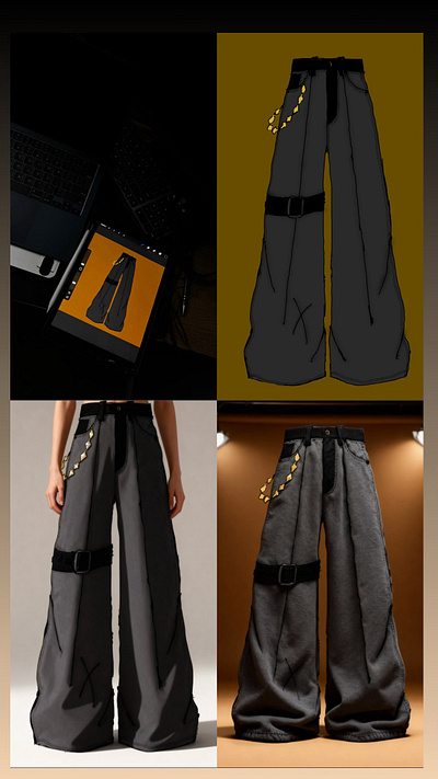 AI GENERATED MODEL FOR TROUSER PANT branding clothing design fabrics fashion illustration pattern design
